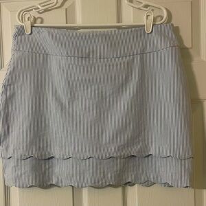 Crown & Ivy Women's Blue & White Scalloped Hem Elastic Waist Pull On
Mini Skort